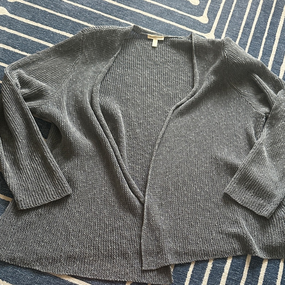 Eileen Fisher linen/cotton blend knit cardigan